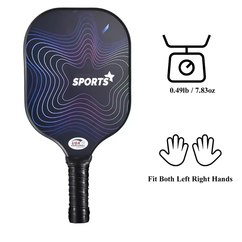 Glass Fibre-2024 Customizable Premium Fiberglass Pickleball Paddle with 4 Pickle Ball Balls and 1 Portable Bag, USAPA Standard